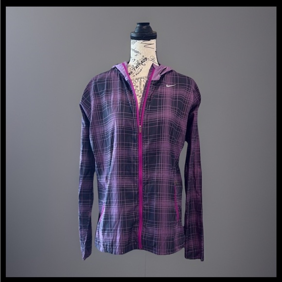 Nike Purple Plaid Women's Hoodie - Picture 1 of 10